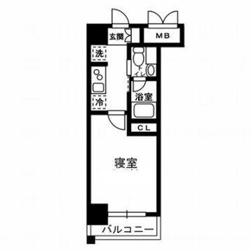 レジディア月島III(1K/2階)の間取り写真