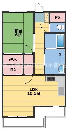 メゾンド妻ヶ丘(1LDK/2階)の間取り写真