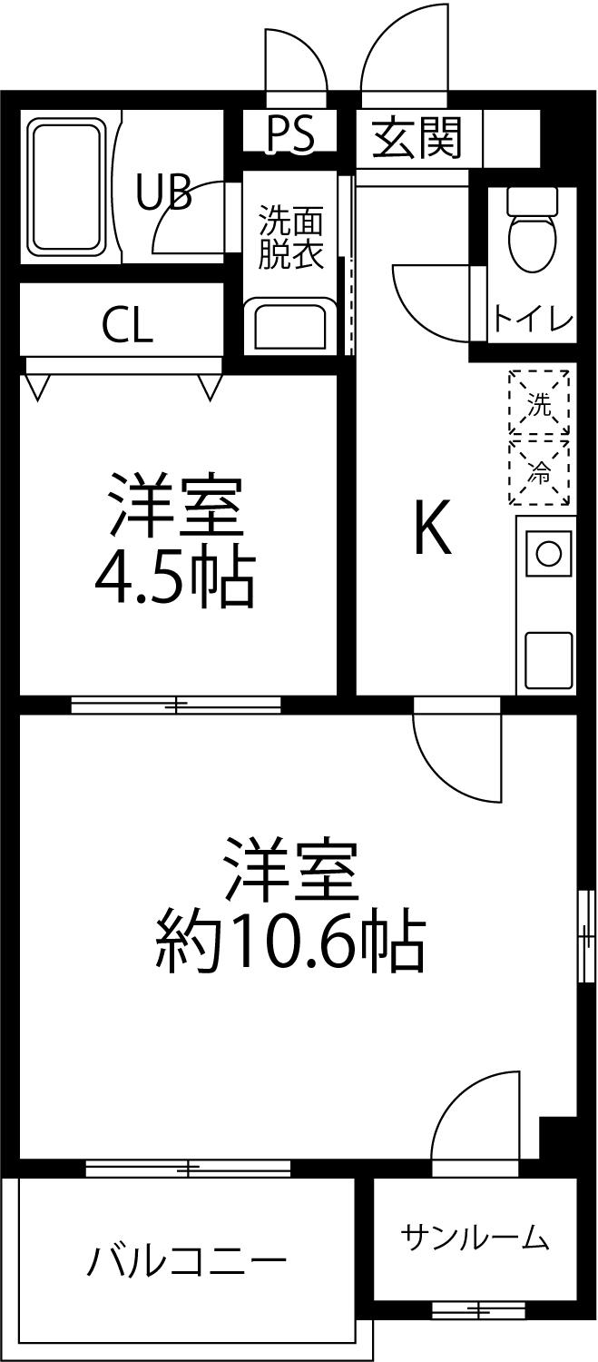 リベルテ(2K/3階)の間取り写真