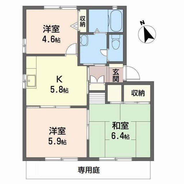 グリーンヒル今宿(3K/1階)の間取り写真