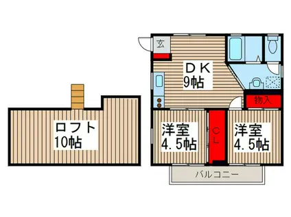 クマイコーポ(2DK/2階)の間取り写真