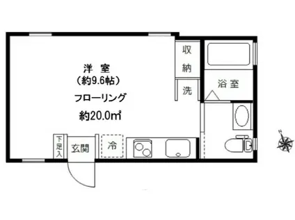 ヴァンベール荻窪2番館(ワンルーム/2階)の間取り写真