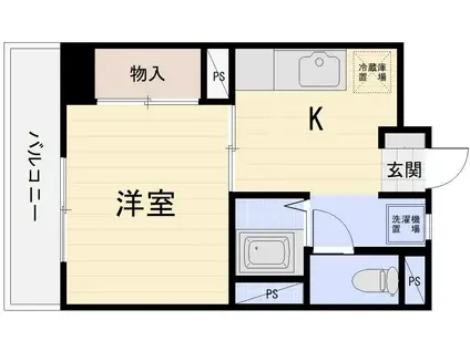 リバーコート(1K/4階)の間取り写真