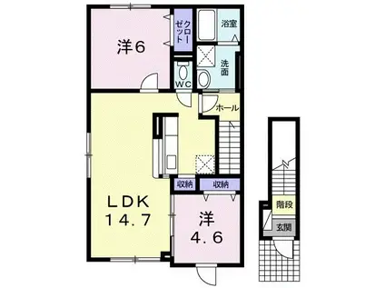 クルジュ(2LDK/2階)の間取り写真