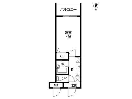 クリア橋本台(1K/2階)の間取り写真