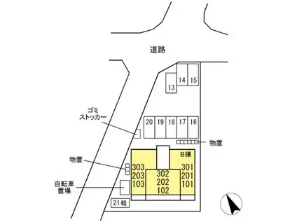 シャルム・アン(1LDK/2階)の間取り写真