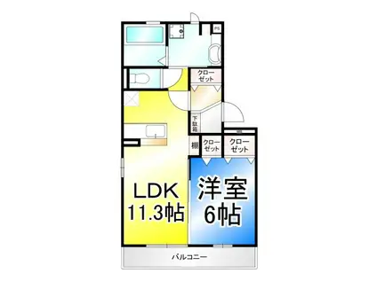 プルミエ(1LDK/2階)の間取り写真