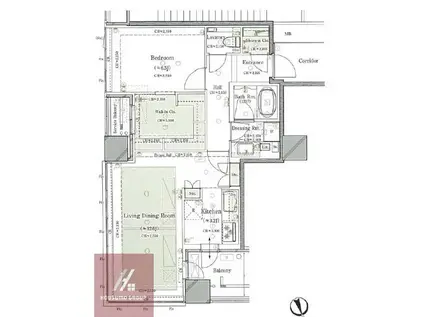 堂島 ザ・レジデンス マークタワー(2LDK/13階)の間取り写真