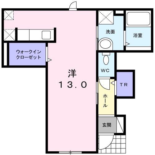 ピュアソレイユS(ワンルーム/1階)の間取り写真