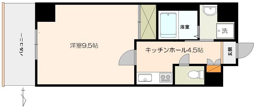 8階建マンション アスティムII(1K/5階)の間取り写真