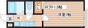 サンライト青山(1K/2階)の間取り写真