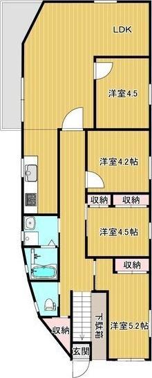 JR東海道本線 甲子園口駅 徒歩9分 2階建 築36年(4LDK/2階)の間取り写真
