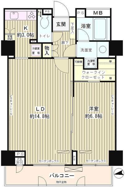 パークアヴェニュー神南(2LDK/6階)の間取り写真
