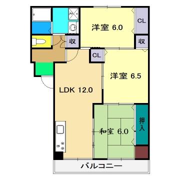 ハピネスシティ(3LDK/1階)の間取り写真