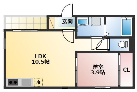 アヴァンスコート(1LDK/3階)の間取り写真