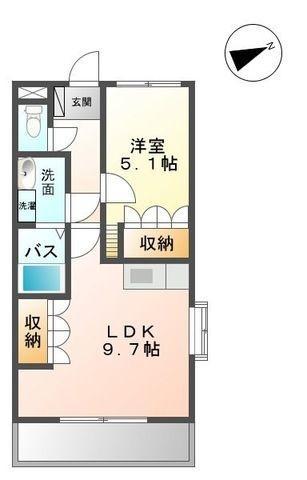 サンフォレスト小森野(1LDK/1階)の間取り写真