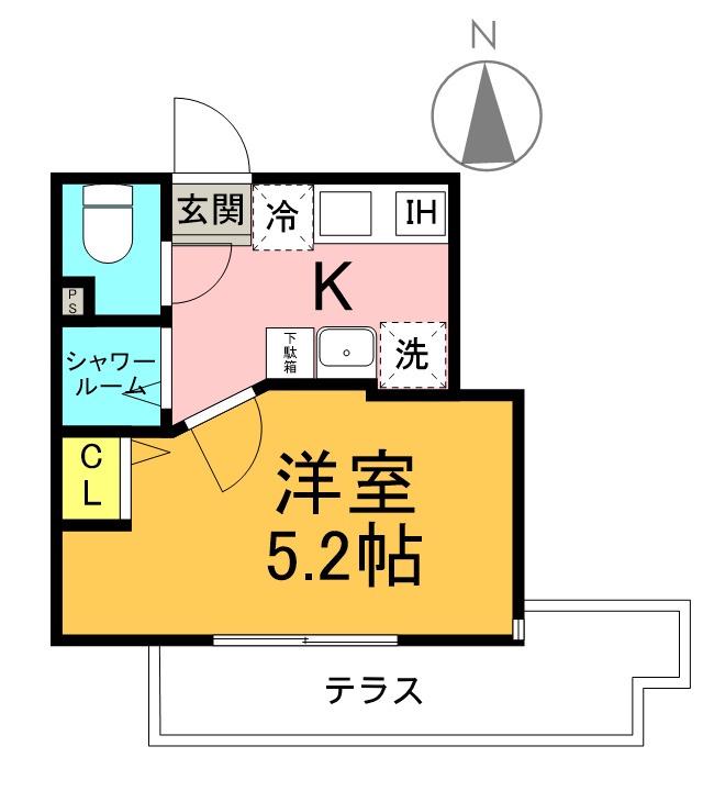 VILLA AZURE(1K/1階)の間取り写真