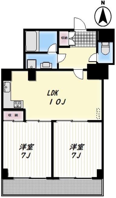 コートハイム横浜(2LDK/4階)の間取り写真