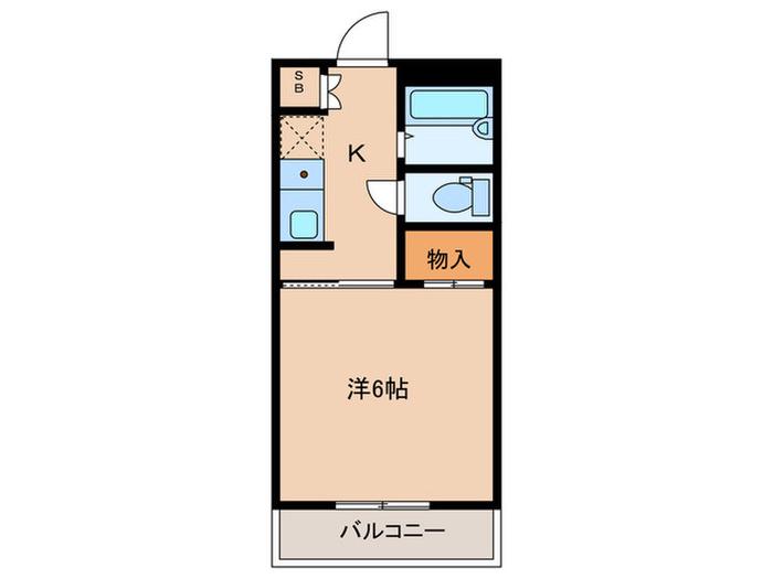 西明石ハイツ(1K/2階)の間取り写真