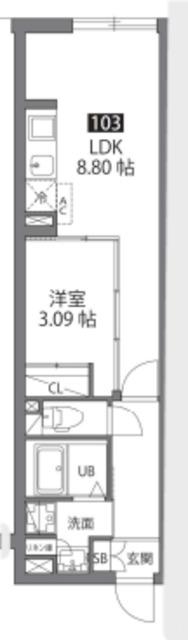 ルネコート大鳥居IV(1LDK/1階)の間取り写真