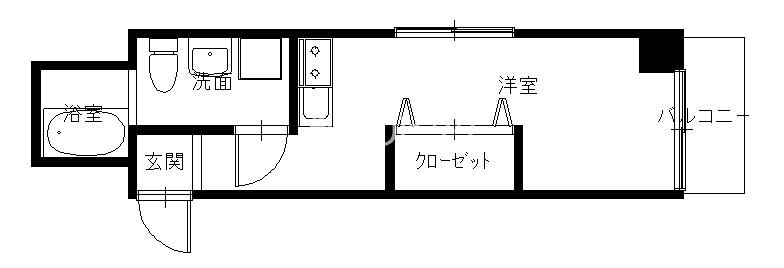 伊野ビル(ワンルーム/7階)の間取り写真
