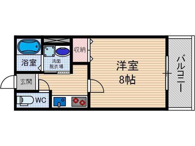 CASAESPERANZA(1K/1階)の間取り写真