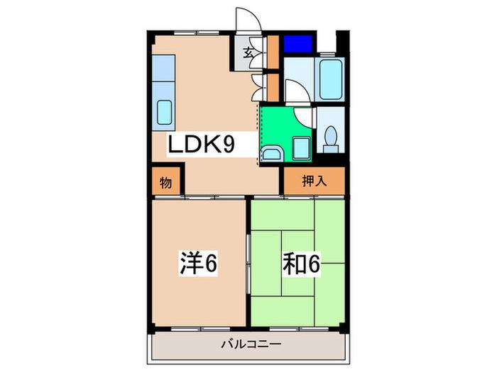 サンバレー33(2LDK/6階)の間取り写真