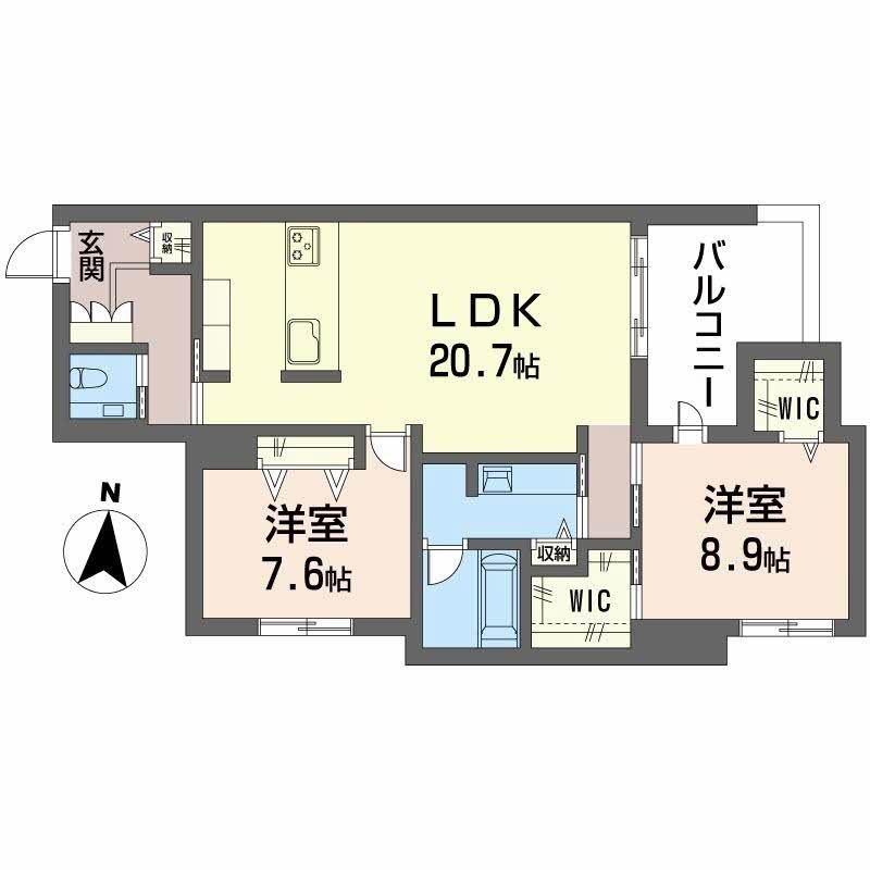 MOAOM(2LDK/2階)の間取り写真