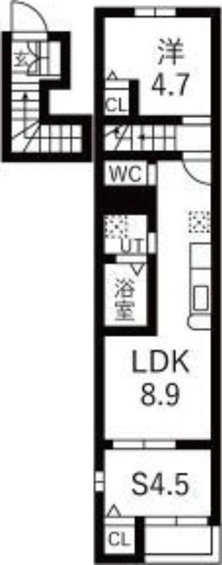 フェリーズ南仙台(1LDK/2階)の間取り写真