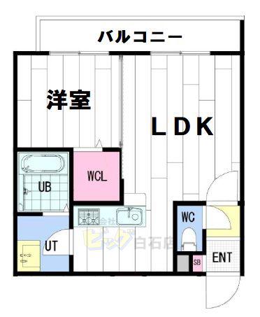 ジュリアセッテ(1LDK/3階)の間取り写真