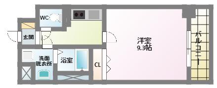 プロスペクト美章園(1K/5階)の間取り写真