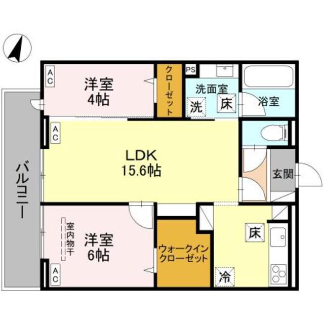 NOBLE RAFFINER戸塚東 A(2LDK/1階)の間取り写真