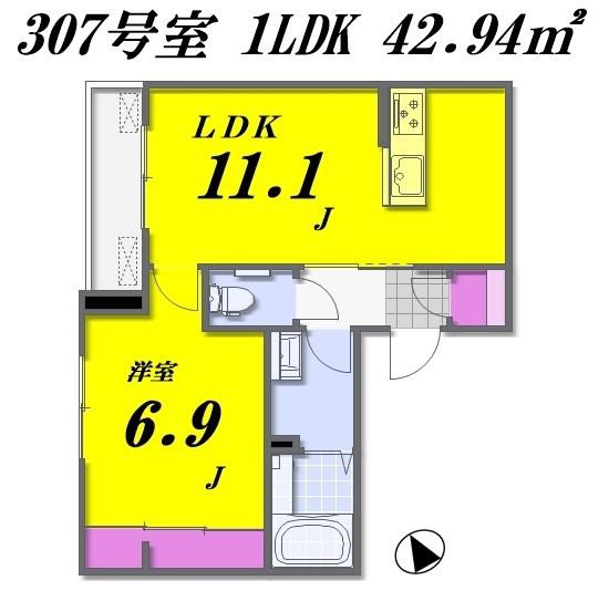 WING COURT 赤塚新町ウイングコートアカツカシンマチ(1LDK/3階)の間取り写真