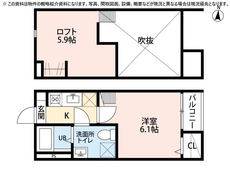 BENE POLARIS(1K/2階)の間取り写真