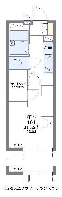 レオパレス川崎大師(1K/2階)の間取り写真