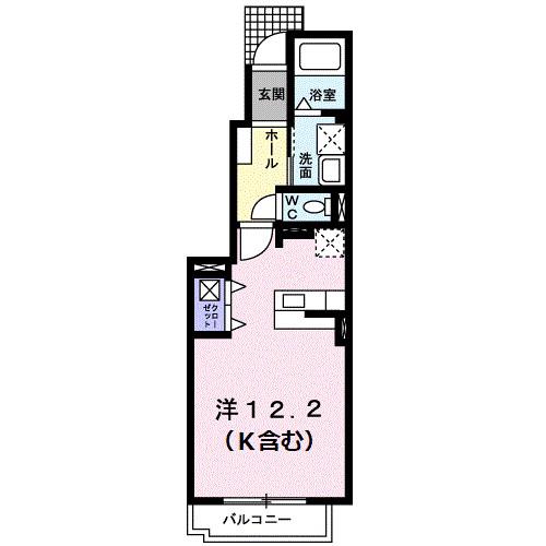 シームリーA(ワンルーム/1階)の間取り写真