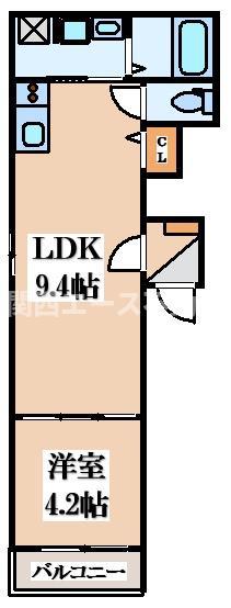 エヌアンドエスヴィラIII(1LDK/3階)の間取り写真
