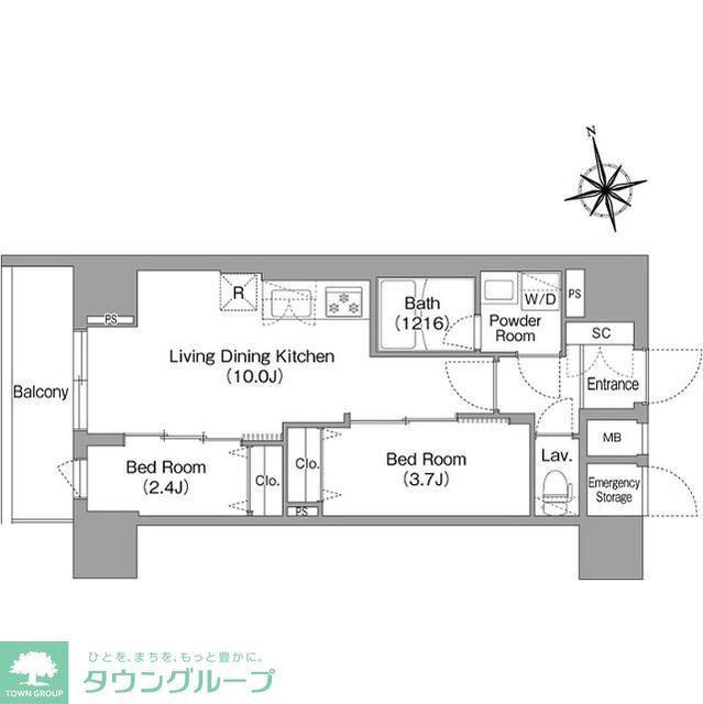 コンフォリア・リヴ南砂町イースト(2LDK/3階)の間取り写真