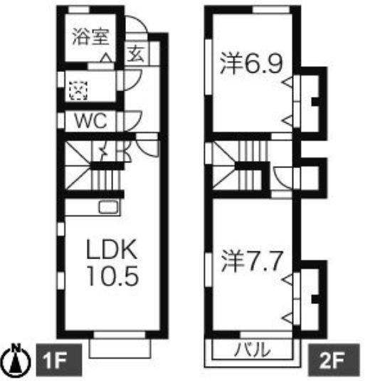 YASURAGI(2LDK/1階)の間取り写真