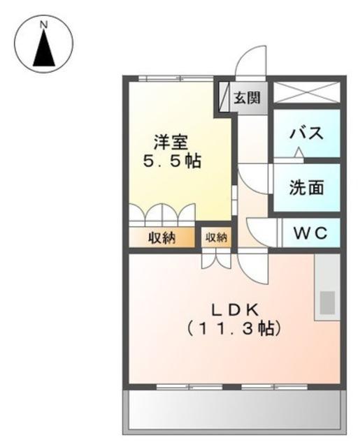 ルーラルヒルズ(1LDK/2階)の間取り写真