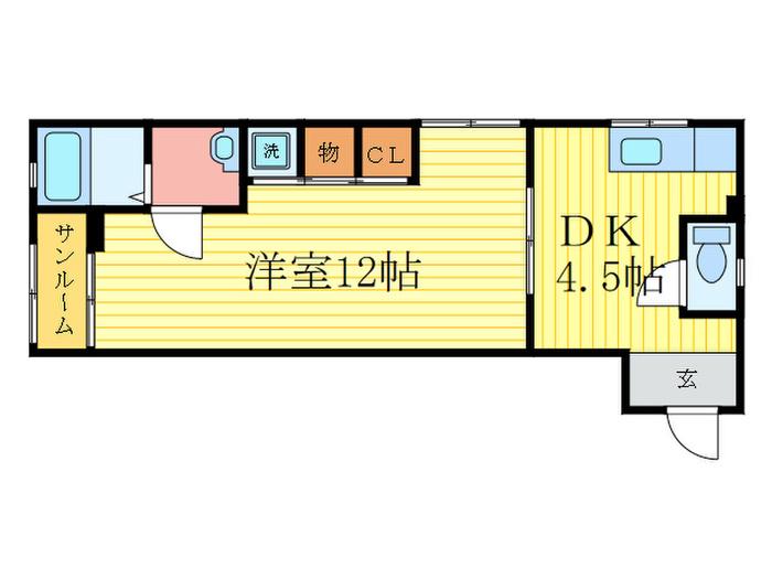 富士マンション(1DK/2階)の間取り写真
