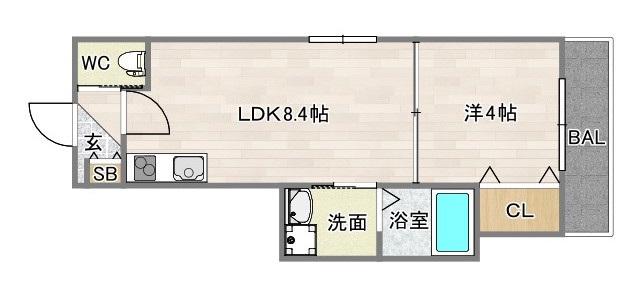 F ASECIA LASO(1LDK/2階)の間取り写真