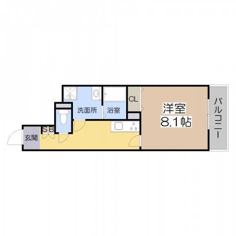 フィカーサ阿倍野元町(1K/1階)の間取り写真