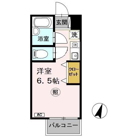 セジュール摩耶I(ワンルーム/1階)の間取り写真