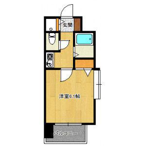ライオンズマンション大濠第3(1K/6階)の間取り写真