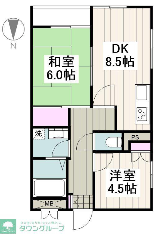 青山コーポA(2DK/3階)の間取り写真