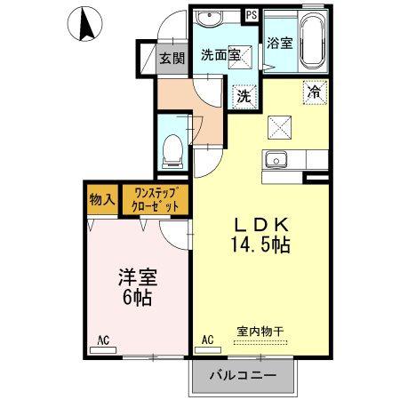 アベニュー中山II(1LDK/1階)の間取り写真