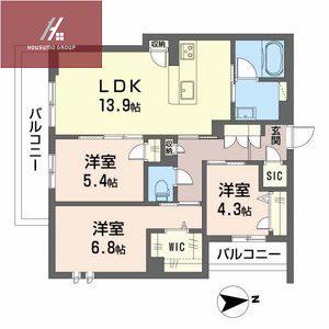 シャーメゾンペルネチア(3LDK/3階)の間取り写真