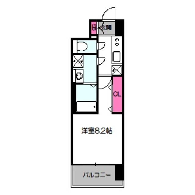 リヴェント玉造(1K/9階)の間取り写真