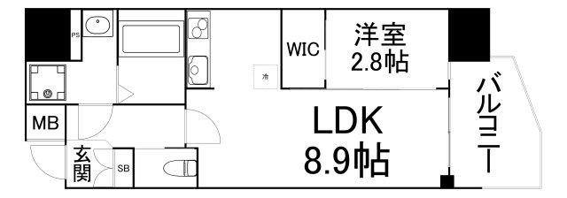 セレニテ福島アリア(1LDK/3階)の間取り写真